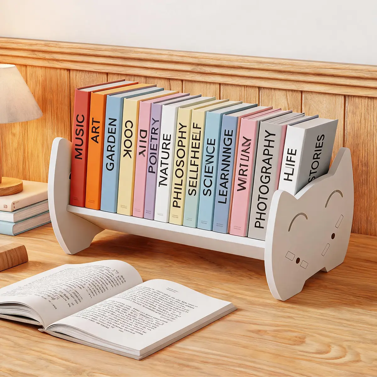 Desktop Small Multi-Function Bookend - Book Storage Holder & Organizer, Compact Desk Bookshelf & Book Rack for Toy Storage