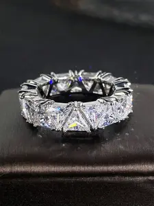 1 PC Fashion Cubic Zirconia Multi Cut Cluster Ring Artificial Zircon Rings For Women For Wedding Anniversary Jewelry Gift