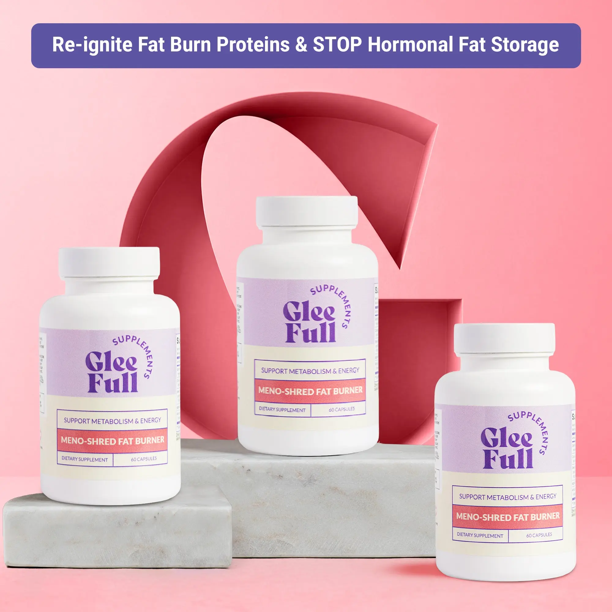 Meno-Shred Herbal Fat Burner Supplement, Targeted Support for Menopause Symptoms