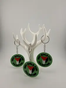 Hot Girls For Palestine Keychain