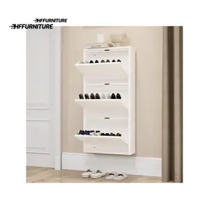 35% price reduction  Homnibu Metal 3 Flip Drawers Wall Mounted No Assembly Shoe Storage Cabinet Steel Cabinet With Magnetic Gooseneck Drawer For Entryway Hallway And Corridor Home Decor Ideas