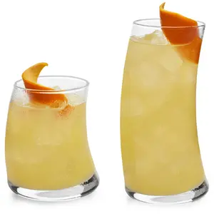 Libbey Swerve Drinking Glasses Set of 16, Chip-Resistant Tumbler and Rocks Glass Cups Set, Fun, Edgy Everyday Drinking Glasses for Special Events