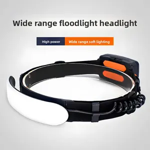 Super Bright LED Rechargeable Headlamp, Wide Beam & Flood Light Dual Mode, Waterproof Wearable Headlight, Perfect for Night Fishing, Outdoor Camping, Hiking, Exploration & Repair Work flash lights