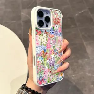 Chic Magnetic Case for iPhone11/12/13/14/15/16/promax Colorful floral collage MagSafe Ready, Anti-Slip, Ultra Thin | Aesthetic Touch for Daily Use