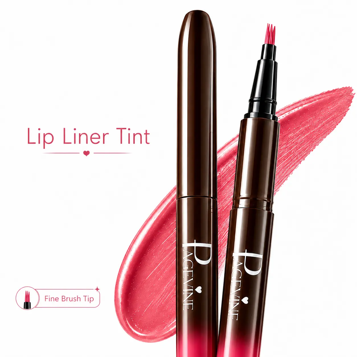 Waterproof & Anti-slip Precision Lip Liner Pen, Long-Lasting Lip Stain Marker with Fine Brush Tip, Smooth Application Lip Contour Pencil for Fuller Defined Lips, Ideal for Daily Makeup & Party Looks