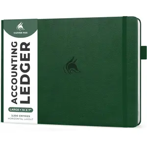 Accounting Ledger Book Horizontal – Columnar Journal & Money Expense Log for Small Business & Personal Bookkeeping,10x7″ (Dark Green)