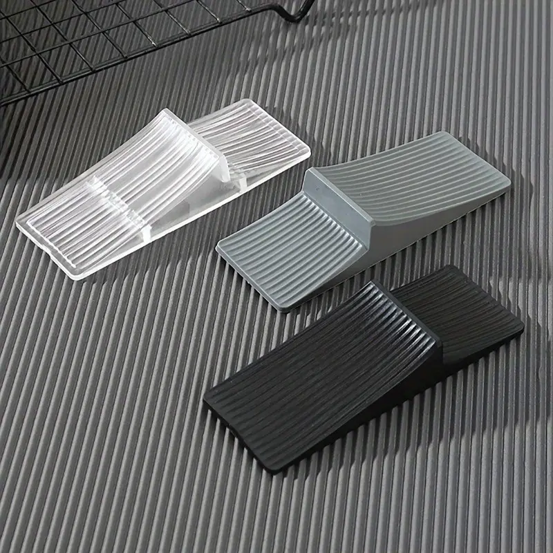 3pcs Large Rubber Door Stopper - Soft, Slide Stopper, Non-Scratch Safety Door Wedge, Easy To Install, No-Drill, Windproof Design for Secure Home/Office Use, Office Door Stops | Sleek Doorstop | Wedge Design