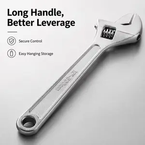 High Quality 12 Inch Adjustable Wrench Durable Wide Jaw Opening Adjustable Wrenches Professional Rust Resistant Handheld Wrenches For Home Repair DIY And Industrial Work
