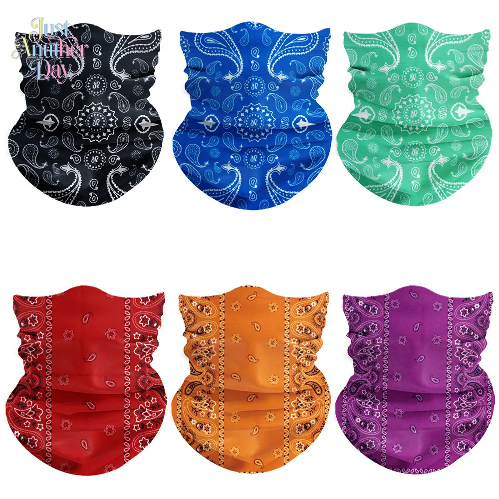 Paisley Print Multi-Functional Neck Gaiter, 6-Pack Polyester Magic Headwear, Breathable Bandana Face Mask for Cycling, Hiking & Outdoor Activities