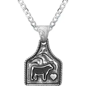 I Love my Steer Cow Tag Pendant