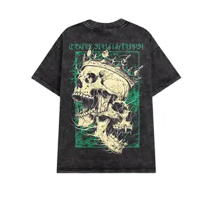 Eternal Rule Skull Wash T-Shirt Oversized Premium Cotton Relaxed Fit Classic Design for Men - MELISSA ANN