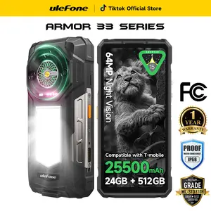Ulefone Armor 33/Armor 33 Pro 5G Dual Screen Rugged Phone,6.95" FHD+ 120Hz & 3.4" Screen,32GB Ram+512GB Rom,25500mAh (66W),64MP+50MP+50MP+32MP Camera,118dB & Infinite Halo Loundspeaker,NFC & GPS,Fingerprint Android Unlock Smartphone