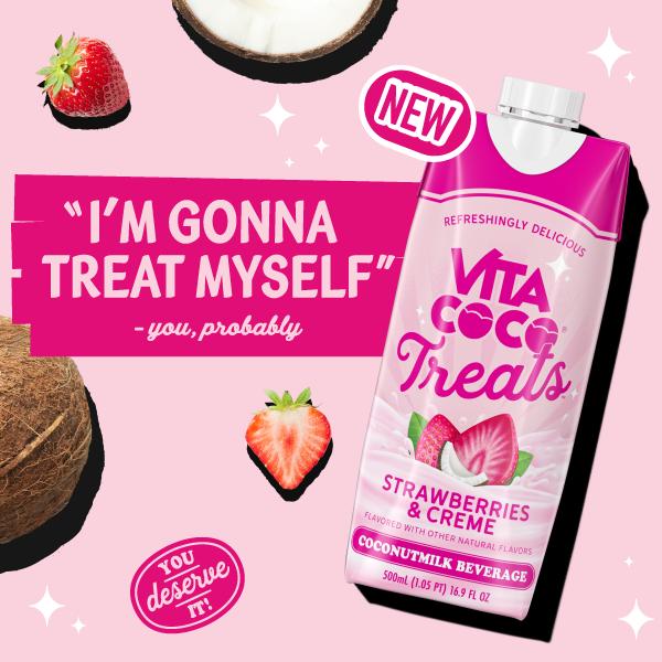 Vita Coco Treats | Coconut Milk Drink - 16.9 fl oz (Pack of 12) Creamy Sweet Drink with Fruity Flavor
