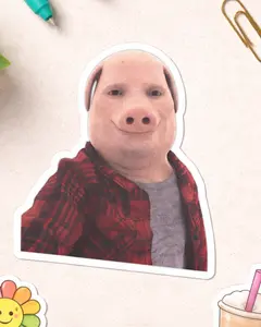 John Pork Meme Sticker | Funny Internet Meme Kiss-Cut Sticker