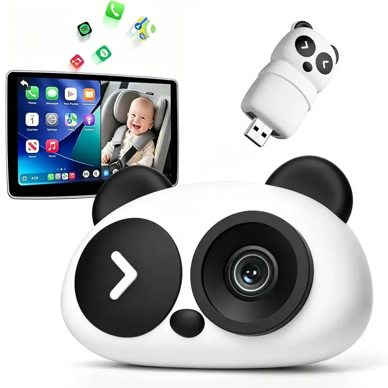 1080P HD wireless CarPlay baby car camera, Interior car camera, Car Monitors, 150 degree ultra wide angle, HD resolution, Compatible with car displays, supports split-screen navigation, Plug-and-play installation, Ideal for monitoring babies and pets
