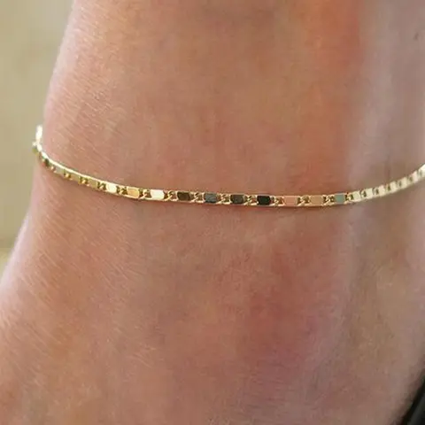 Women's Elegant Minimalist Chain Anklet,  Trendy Chain Anklet, Chic All-match Vintage Jewelry for Summer Beach Vacation Decor