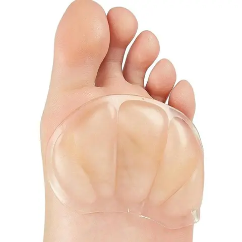 2PCS Transparent Clear Silicone Heel & Forefoot Pads, Unisex Cushion Pads for High Heels & Sneakers, Silicone Insoles, Shoe Insole, Footwear Pads