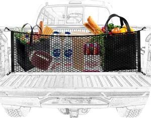 Bed Cargo Net,Cargo Storage Elastic Mesh Net Organizer with Hooks,Pickup  Bed Grocery Holder with Hooks