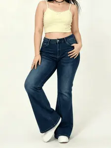 WH53 High Waisted Stretchy Denim Jeans for Women, Flare Jeggings Bootcut Denim with Multi-Pockets ,Classic Women's Pants, Daily Urban Fashion Wear for All Seasons.