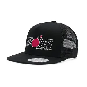 BLACK CLASSIC TRUCKER HAT WITH ALOHA LOGO