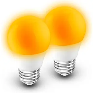 Amber Sleep Light Bulb, Blue Light Blocking, 1800K Warm Light Bulb 25-40W Equivalent, 3W Mood Soothing Night Light, E26 Dim Light Bulbs for Healthy Sleep Therapy, Bedroom, Nursery, Non-Dimmable, 2pack