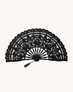 Midnight Drama Lace Hand Fan