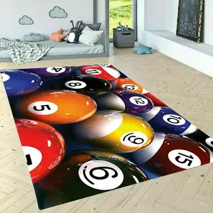 3D Ball Carpet Non Slip Floor Rug ,Teen Carpet, Billiard Ball Rug, Carpet Rug Halloween Gift For Family, Cute Gift Non-Slip Floor Carpet, Decoration Mat for home Living Room Bedroom, Room Decor, Home Decor
