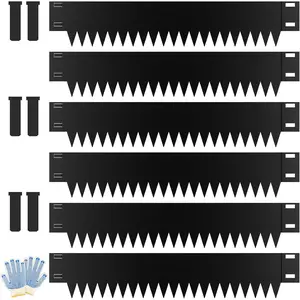 12 Inch Height Galvanized Steel Landscape Edging, 20Ft Metal Garden Edging Border with 6 Clips - Rust-Resistant Lawn Edging for Yard (40" L x 12" H, Black)