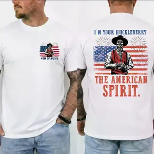 Doc Holliday I'm Your Huckleberry The American Spirit T-Shirt, Skeleton Cowboy 4th of July Shirt, Independence Day Merch, Gift For Him