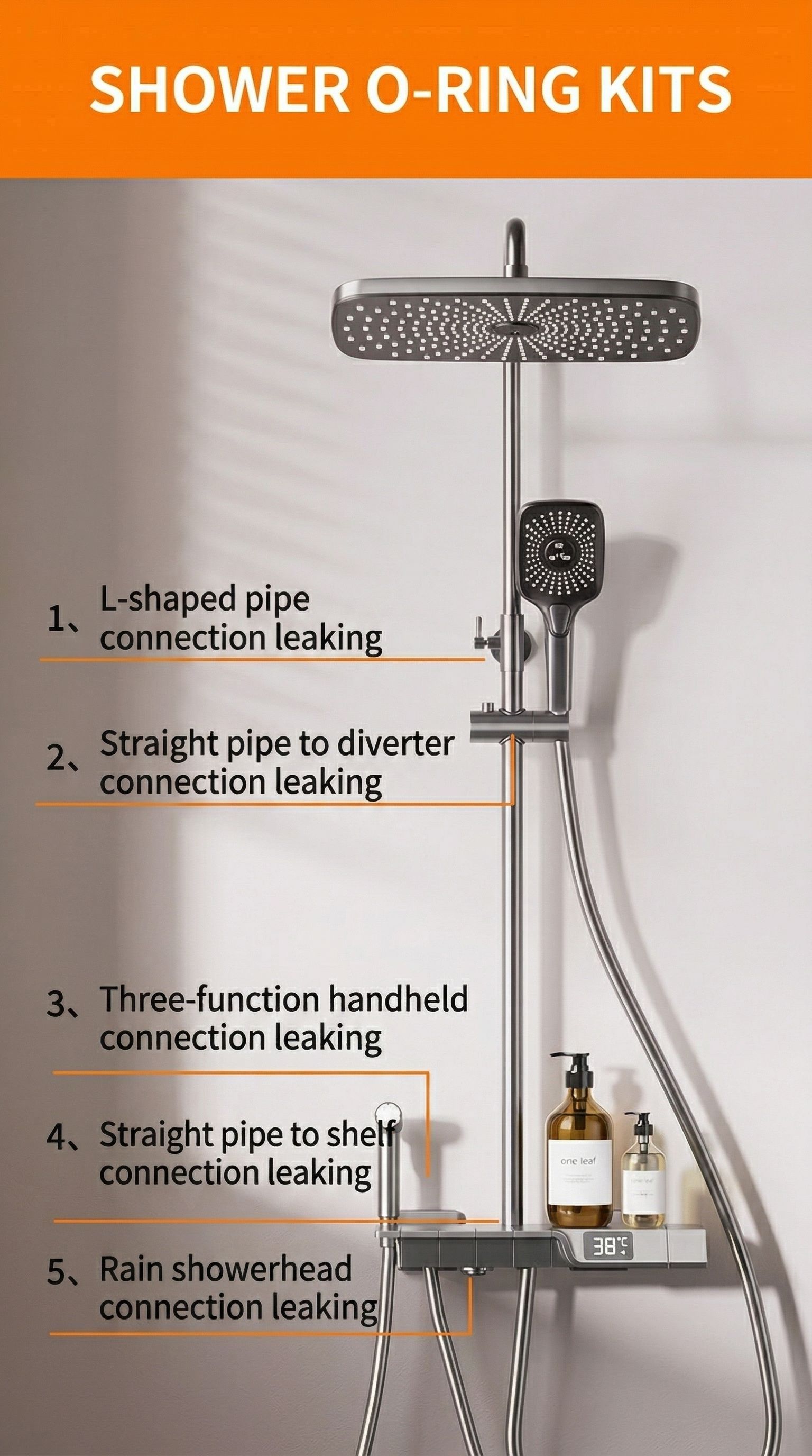 Universal Silicone Gasket Kit - 80+ Pcs Sealing Washer Assortment for Kitchen, Bathroom, Plumbing & Gas - Heat Resistant & Non-Toxic O-Rings for Faucets,