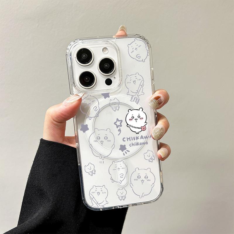 Cute C-Chiikawas Magsafe Phone Cases For iPhone 17 16 15 14 13 12 11 Promax Pro Air Plus Wireless Charging Transparent Silicone TPU Cover