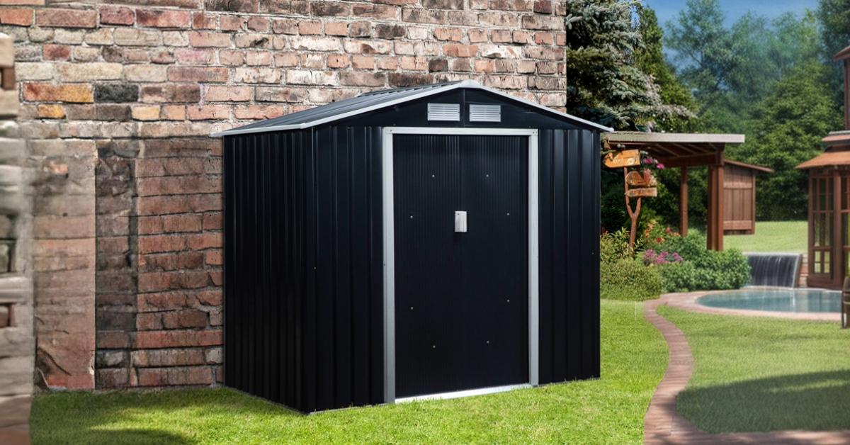Outsunny 7' x 4' Steel Storage Shed Organizer, Garden Tool house with 4 Vents and 2 Easy Sliding Doors for Backyard, Patio, Garage, Lawn Outsunny 7' x 4' Steel Storage Shed Organizer, Garden Tool house with 4 Vents and 2 Easy Sliding Doors for Backyard, Patio, Garage, Lawn