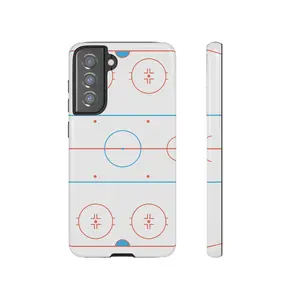 Hockey Phone Case with Ice Rink Design, Tough Phone Cover, Gift for Hockey Fans, Durable Mobile Accessory, Unique Sports Merchandise, compatible with iPhone 17-11 Pro Max/Plus and Samsung Galaxy S23-25.