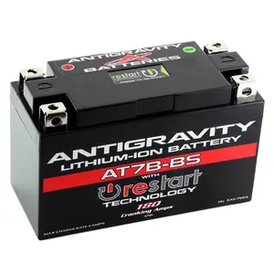 Antigravity AT7B-BS-RS Lithium Battery 180CA, Built-in RE-START Jumpstart Tech, Ultra-Lightweight 1.5lb LiFePO4 Upgrade for Ducati Panigale, Suzuki DRZ400, YT7B-BS & YT9B-BS Replacement