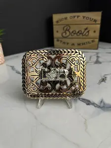 Mig Rose G Praying Cowboy Belt Buckle