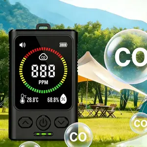 Portable Three-In-One Gas Detector 1000mah, Outdoor Indoor Use, Carbon Monoxide Temperature Humidity Air Concentration Alarm, Long Standby