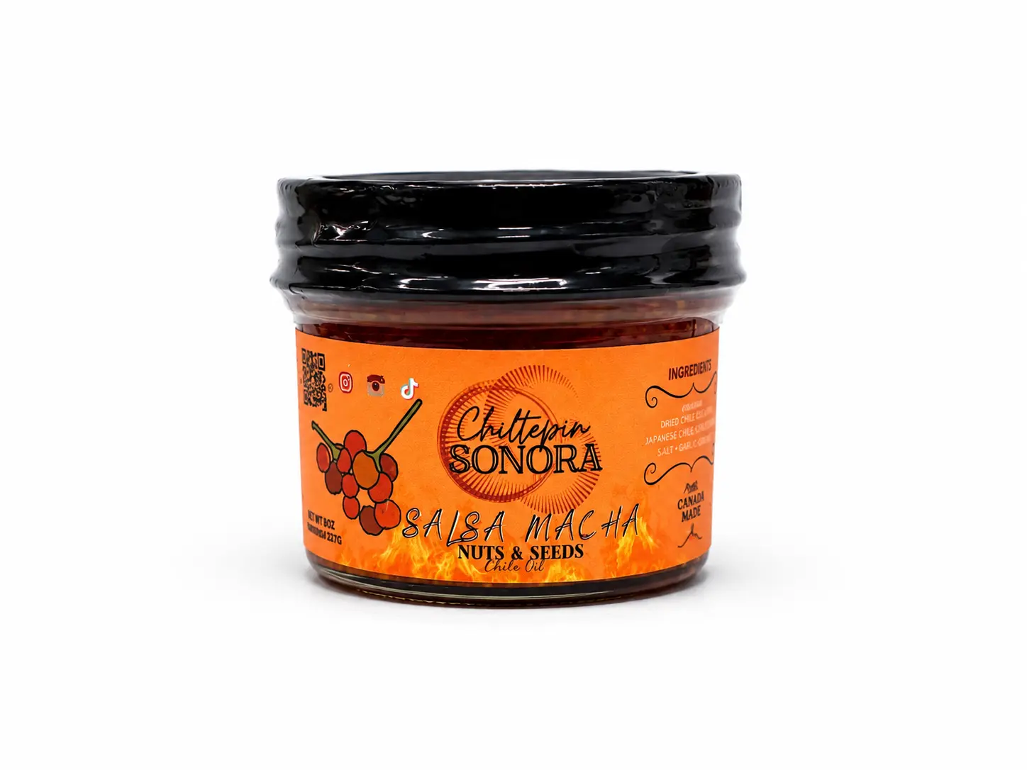 Chiltepin Salsa Macha - Mexican Chili Crisp with Nuts & Seeds - Sonoran Chile Oil