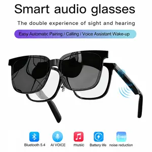 Smart Bluetooth Audio Glasses with HiFi Sound & HD Calls Touch Control Voice Assistant UV Blue Light Protection Waterproof Dual Lenses for Driving Travel Outdoor Use One-Handed Operation Comfortable Long Wear Sun Wearable Wearable