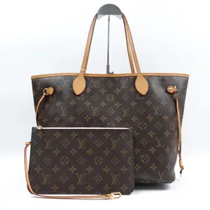 Pre-owned Louis Vuitton Coated Canvas Tote Bags Neverfull MM Monogram Brown Tote Bag T10403047