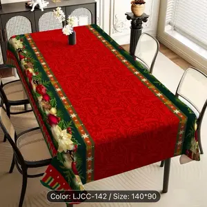JIT1pc Christmas-themed Printed Tablecloths LJCC-142 140x90 Decorative Fabrics for Outdoor & Indoor Dining Parties Buffets