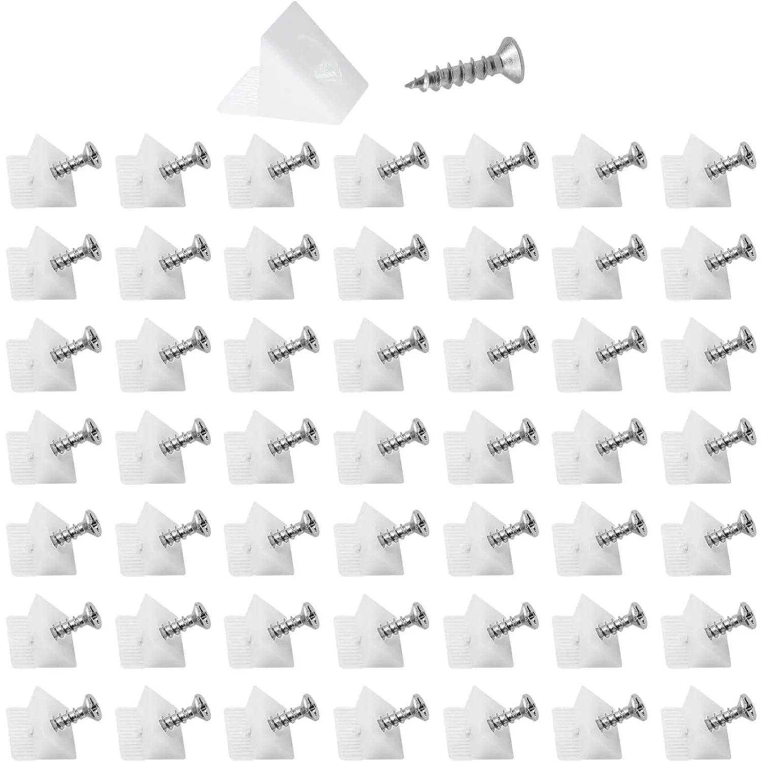 50 count Repair Mending Wedges Fixing Sagging Drawer, Plastic Angle Code Drawer Fastener with Screws