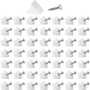 50 count Repair Mending Wedges Fixing Sagging Drawer, Plastic Angle Code Drawer Fastener with Screws