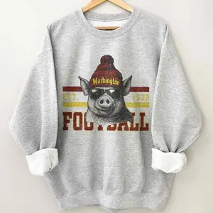 Washington Football Vintage Shirt, Pig Sports Fan Apparel, Trendy Game Day Gift Unisex Football Sweatshirt
