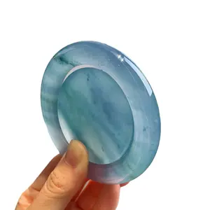 Natural Myanmar High Ice Floating Blue Flower Jade Bangle Round Old Pit Glassy Unisex Jewelry for Adults Elegant Design Exquisite Bracelet