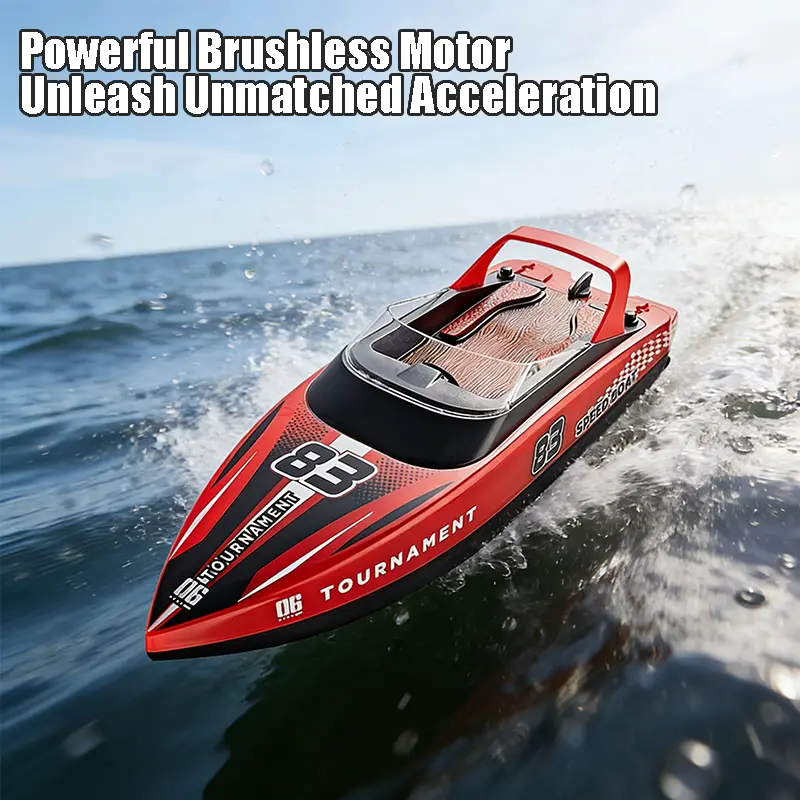 Dual Motor High-Speed Remote Control Water Hovercraft - 20KM/H RC Boat, White/Red/Blue Electric Toy for Children, Battery-Powered Powerful Gift for Birthdays