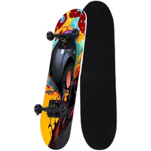 1 piece skateboard trend decorative sticker, creative personality cool self-adhesive four-wheel skateboard sticker easy to stick