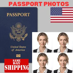 US Passport Photos 2x2 inch Prints, Pre-Cut Passport Photos, No Studio Visit Needed! VISA Photos, Citizenship Photos