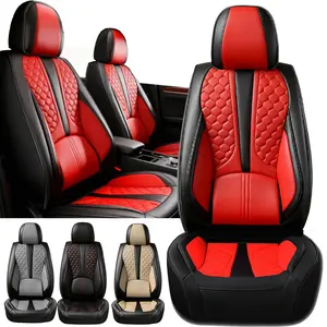 Custom For Dodge Ram 1500 2500 3500 2009-2020 2021 2022 2023 2024 2025 Crew Quad Regular Cab Pickup Truck Cushions, Full Set Waterproof Leather Front Rear Cushion Non-slip Pad Mat with Lumbar Support