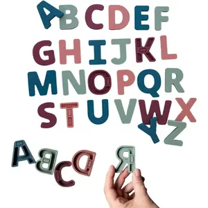 Food-Grade Silicone Uppercase ABC Magnetic Alphabet Letters - 26 PCS Educational Multicolor Alphabet Fridge Magnets for Toddlers 1-3 - Magnetic Letters for Classroom Learning