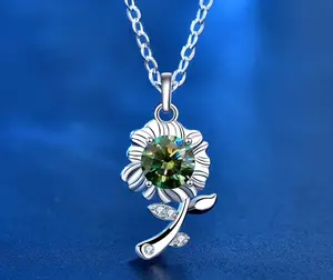 s925 Flower Whirl sterling silver synthetic moissanite necklace 7